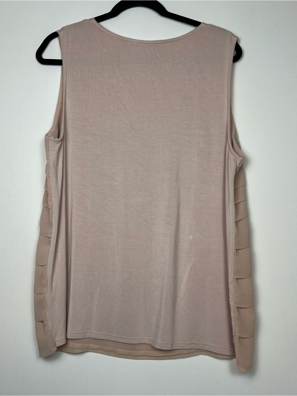 Contemporaine Simons Blush Pink Tiered Ruffle Pleated Blouse Tank M - Picture 2 of 6